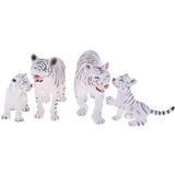 Maxbell 4pcs Lifelike White Tiger Family Model, Wild Animal Figurines, Kids Toy Desktop Ornaments - Aladdin Shoppers