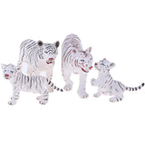 Maxbell 4pcs Lifelike White Tiger Family Model, Wild Animal Figurines, Kids Toy Desktop Ornaments - Aladdin Shoppers