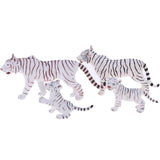 Maxbell 4pcs Lifelike White Tiger Family Model, Wild Animal Figurines, Kids Toy Desktop Ornaments - Aladdin Shoppers