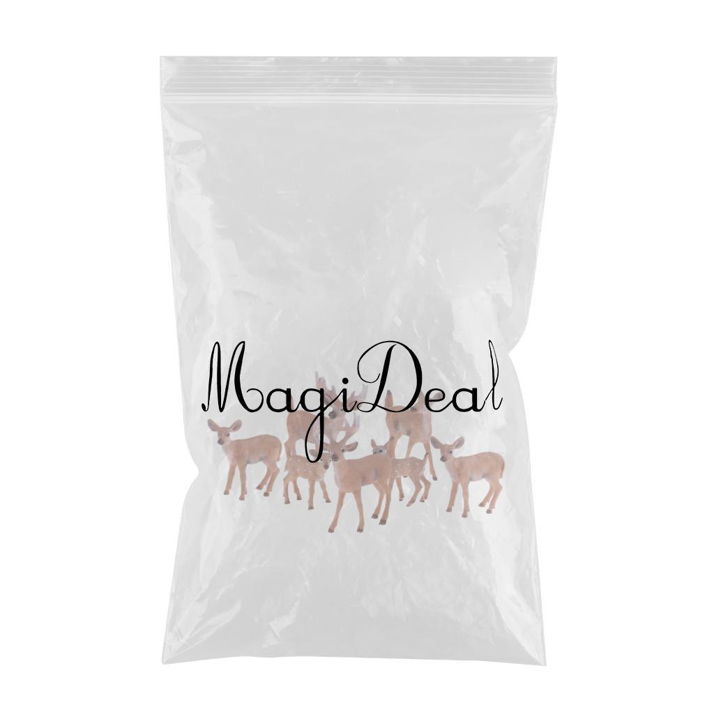 Maxbell Maxbell 1.77-4.13 inch Height Whitetail Deer, High Simulation Plastic Animal Figurine for Collection Decoration Home