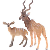 Maxbell 2pcs Mini Antelope Model, Lifelike Wild Animal Figurines, Kids Toy Desktop Ornaments - Aladdin Shoppers