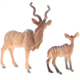 Maxbell 2pcs Mini Antelope Model, Lifelike Wild Animal Figurines, Kids Toy Desktop Ornaments - Aladdin Shoppers