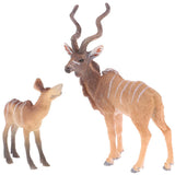 Maxbell 2pcs Mini Antelope Model, Lifelike Wild Animal Figurines, Kids Toy Desktop Ornaments - Aladdin Shoppers