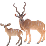 Maxbell 2pcs Mini Antelope Model, Lifelike Wild Animal Figurines, Kids Toy Desktop Ornaments - Aladdin Shoppers