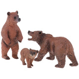 Maxbell 3pcs Lifelike Bear Family Model, Wild Animal Figurines, Kids Toy Desktop Ornaments - Aladdin Shoppers