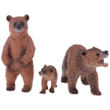 Maxbell 3pcs Lifelike Bear Family Model, Wild Animal Figurines, Kids Toy Desktop Ornaments - Aladdin Shoppers