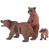 Maxbell 3pcs Lifelike Bear Family Model, Wild Animal Figurines, Kids Toy Desktop Ornaments - Aladdin Shoppers