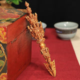 Handcraft Brass Buddhist Dorje Vajra Ming Wang Pestle Indoor Home Decoration - Aladdin Shoppers