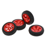 4 Pieces 1/28 RC Car Wheel Tires for Wltoys P929 P939 K979 K989 K999 Red