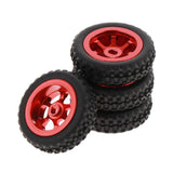 4 Pieces 1/28 RC Car Wheel Tires for Wltoys P929 P939 K979 K989 K999 Red