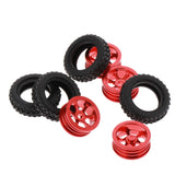 4 Pieces 1/28 RC Car Wheel Tires for Wltoys P929 P939 K979 K989 K999 Red