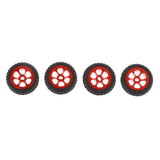 4 Pieces 1/28 RC Car Wheel Tires for Wltoys P929 P939 K979 K989 K999 Red