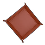 Maxbell 2pcs Leather Quadrangle Board Game Dice Storage Collapsible Desktop Storage
