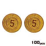 Maxbell 100 Pcs Plastic Pirate Treasure Coins Loot Party Fillers Kids Toy Golden