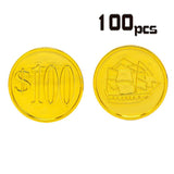 Maxbell 100 Pcs Plastic Pirate Gold Toy Coins for Birthday Party Favors Props Craft