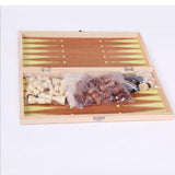 Maxbell Folding Wood Chess Set Travel Handcrafted Board Backgammon 34x34cm