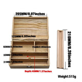 Maxbell Wood Case Cigarette Rolling Tray Paper Storage Tobacco and Herb Organizer