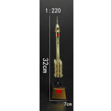 Maxbell Diecast 1:220 Alloy Rocket Model Chinese Long March 2 CZ-2 Rocket Launch Toy