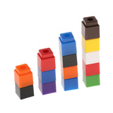 Maxbell 200pcs  Interlocking Math Link Cubes Snap Blocks 4 Colors