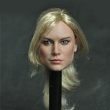 Maxbell 1/6 Female Head Carved Sculpt with Hair for 12inch Action Figure Body Part B