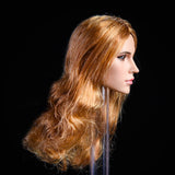 Maxbell 1/6 Female Soldier Head Carving Toy Head Sculpture w/ Hair for Hot Toys  C