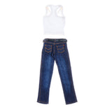 Maxbell 1/ Vest Jeans Set Male Suit for Action Figures white
