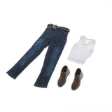 Maxbell 1/ Vest Jeans Set Male Suit for Action Figures white