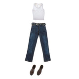 Maxbell 1/ Vest Jeans Set Male Suit for Action Figures white