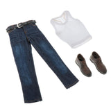 Maxbell 1/ Vest Jeans Set Male Suit for Action Figures white