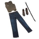 Maxbell 1/ Vest Jeans Set Male Suit for Action Figures green