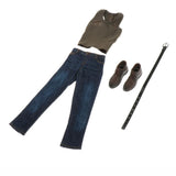 Maxbell 1/ Vest Jeans Set Male Suit for Action Figures green