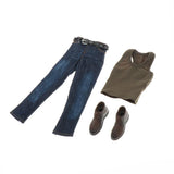 Maxbell 1/ Vest Jeans Set Male Suit for Action Figures green