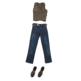 Maxbell 1/ Vest Jeans Set Male Suit for Action Figures green