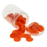 Maxbell 300pcs 25MM barreled Plastic Coin Chip money plane Boundless Orange