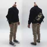 Maxbell 1/6 Men Sweatshirt Pants Belt Bag for    12'' Action Figure Black
