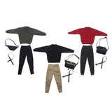 Maxbell 1/6 Men Sweatshirt Pants Belt Bag for    12'' Action Figure Black