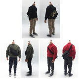 Maxbell 1/6 Men Sweatshirt Pants Belt Bag for    12'' Action Figure Black