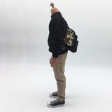 Maxbell 1/6 Men Sweatshirt Pants Belt Bag for    12'' Action Figure Black