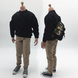 Maxbell 1/6 Men Sweatshirt Pants Belt Bag for    12'' Action Figure Black