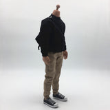 Maxbell 1/6 Men Sweatshirt Pants Belt Bag for    12'' Action Figure Black
