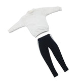 Maxbell 1/6 Men White Sweatshirt Striped Pants for    12'' Action Figure