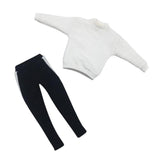 Maxbell 1/6 Men White Sweatshirt Striped Pants for    12'' Action Figure