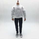 Maxbell 1/6 Men White Sweatshirt Striped Pants for    12'' Action Figure