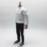 Maxbell 1/6 Men White Sweatshirt Striped Pants for    12'' Action Figure