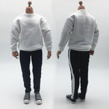 Maxbell 1/6 Men White Sweatshirt Striped Pants for    12'' Action Figure