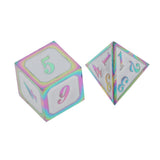 Maxbell 7 Pieces Polyhedral Metal Dice for D&D Pathfinder RPG Game Rainbow White