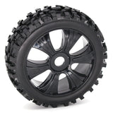 Maxbell 4pcs 1:8 RC Buggy Vehicle Model Spare Parts Rubber Tyre Fan Hub Wheel Black