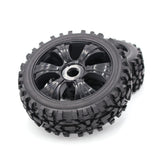 Maxbell 4pcs 1:8 RC Buggy Vehicle Model Spare Parts Rubber Tyre Fan Hub Wheel Black