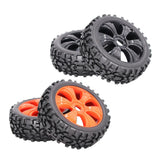 Maxbell 4pcs 1:8 RC Buggy Vehicle Model Spare Parts Rubber Tyre Fan Hub Wheel Black