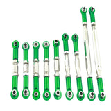 Maxbell 9pcs Adjustable Servo Rod Link for WLtoys RC Car Parts green